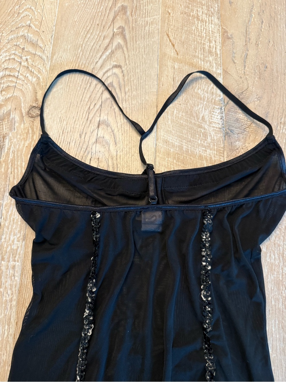 Vintage Y2K Coquette Black Embellished Chemise Slip L EUC - Picture 5 of 7